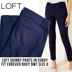 Loft Skinny Pants in Curvy Fit Navy NWT 6